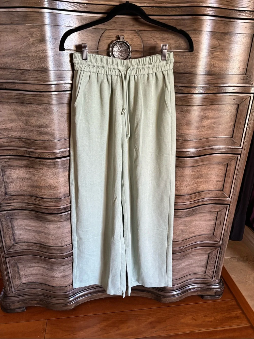 Women’s Drawstring Wide-Leg Pants - Light Sage